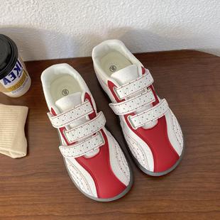 古百搭1轻便平底德训鞋女225年秋0季复美式板魔术贴休闲鞋2鞋23