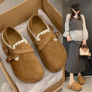 配裙勃子花休单鞋 鞋 边秋季 厚底内增高全包肯女外穿20闲25新款 爆款