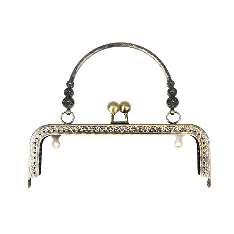 包包配件口金材料18cm有孔手工diy做零钱包20厘米小金口钩织方形