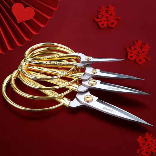 手工剪纸喜庆龙凤呈祥剪刀