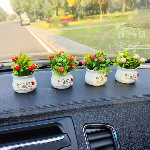车载仿真果实绿植盆摆件