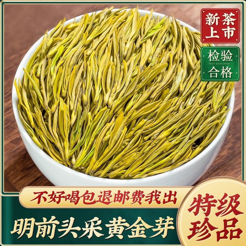 珍稀白茶黄金芽茶叶2025年新茶明前特级高山春茶黄金叶绿茶礼盒装