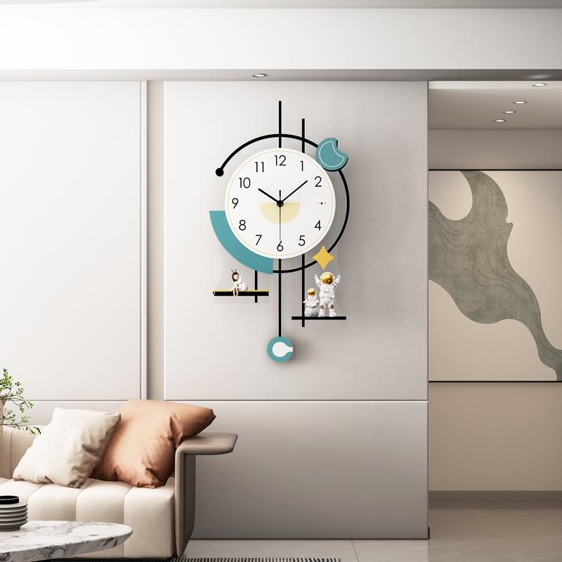 网红石英钟家用客厅创意静音挂钟客厅时钟挂墙2023新款墙上挂表画