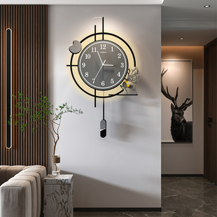 饰2022新款 时钟挂墙装 创意简约石英钟表 网红钟表挂钟客厅家用时尚