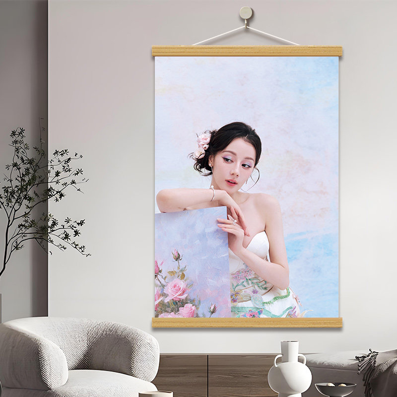 迪丽热巴装饰画客厅沙发背景墙落地画简约线条艺术走廊玄关挂画图