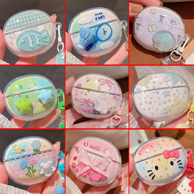 适用vivo iqoo tws air3蓝牙耳机壳DIY透明vivotwsair3保护套iqootwsair3 pro女生款A4创意vivotwsA4软壳新品