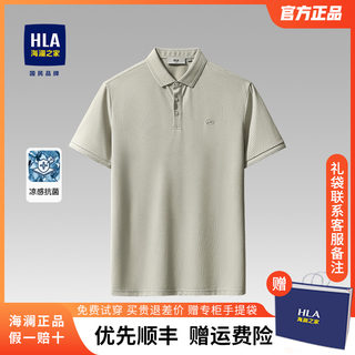 HLA/海澜之家酷迷兔联名短袖POLO衫24夏季新款灰色宽松印花T恤男