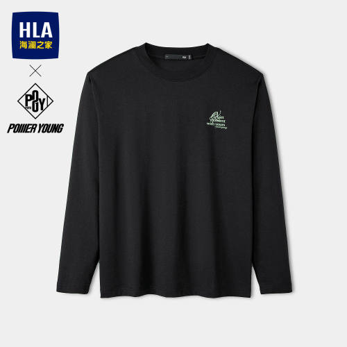 HLA/海澜之家【吸湿排汗】POWER YOUNG系列长袖T恤26秋新打底衫男
