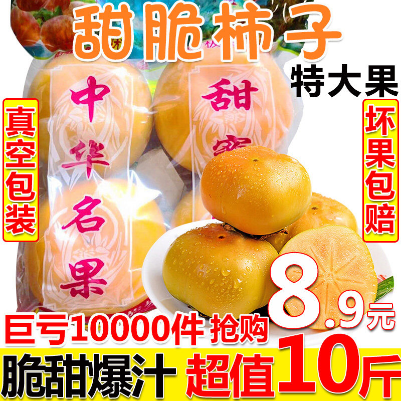 9斤包邮大果孕妇甜脆柿子新鲜水果当季整箱批现摘甜柿黄硬柿子5