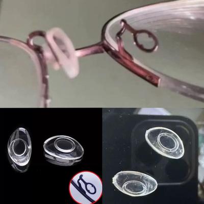 近视眼镜卡扣鼻托椭圆硅胶鼻托卡扣式超软插入式鼻托垫专用配件
