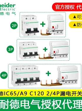 施耐德漏电开关IC65 Vigi C120H 2/4P D80/100/125A 漏电断路器