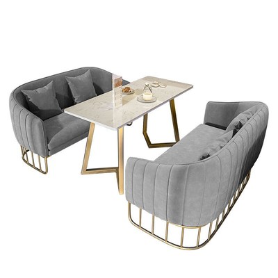 商务办公室双人沙发茶几组合简约售楼部接待洽谈沙发桌椅酒吧卡座