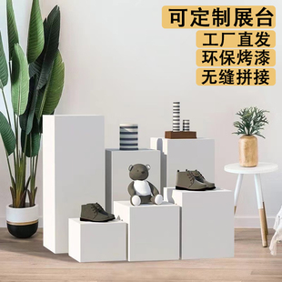 木制烤漆展示台长方体橱窗模特白色底座商业产品陈列展柜展会展台