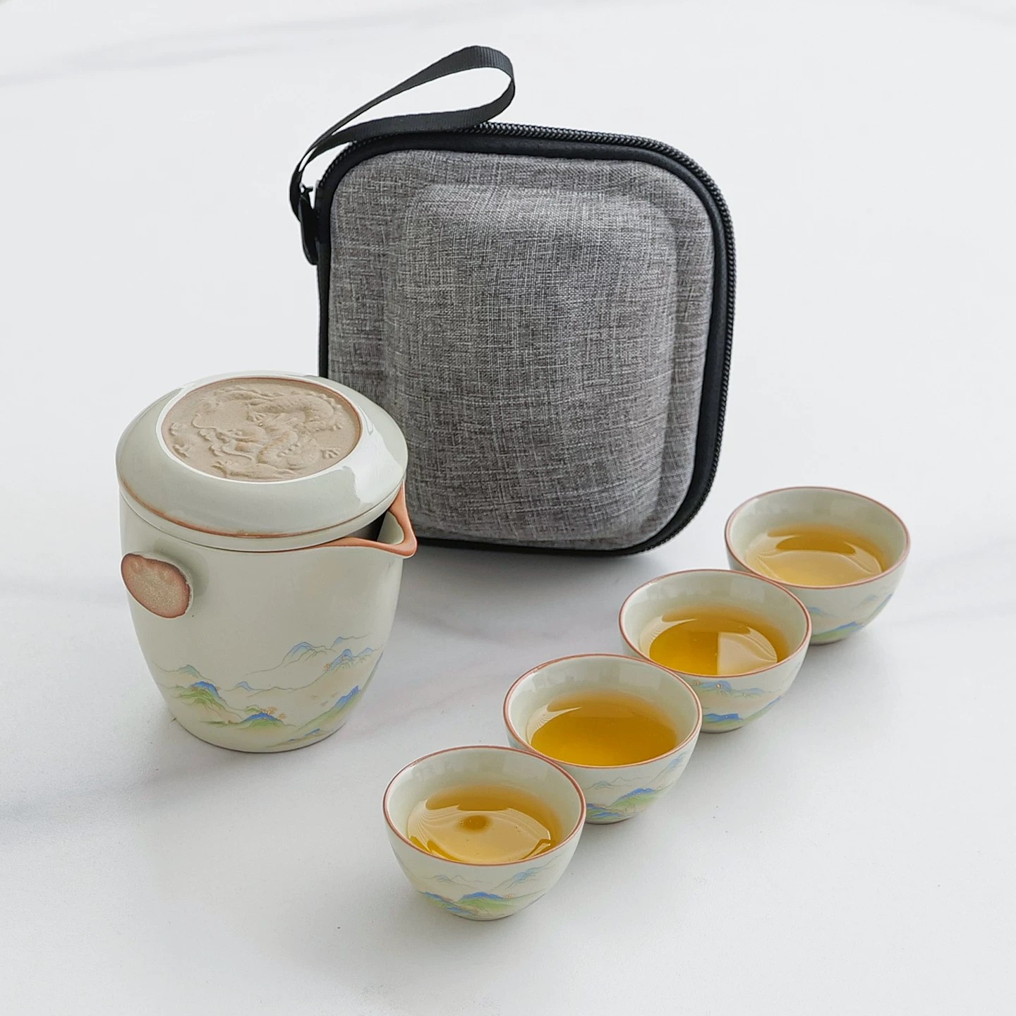 窑便携旅行茶具套装一壶二杯