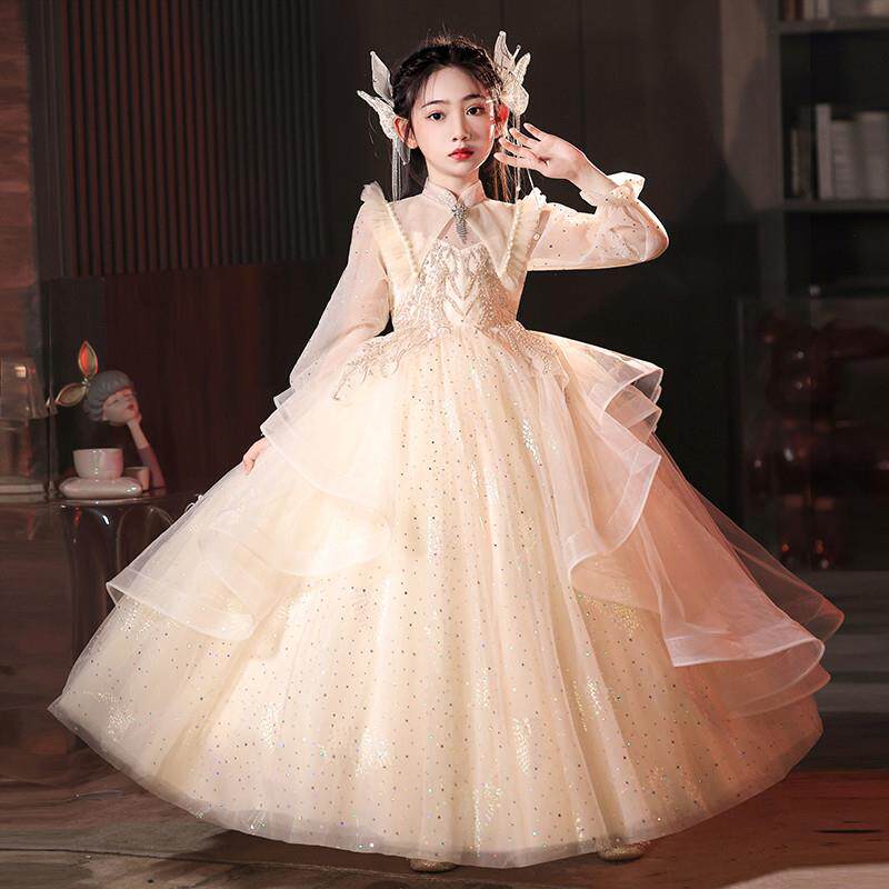 公主裙女童高端轻奢小众礼服花童婚礼小女孩儿童主持人钢琴演出服