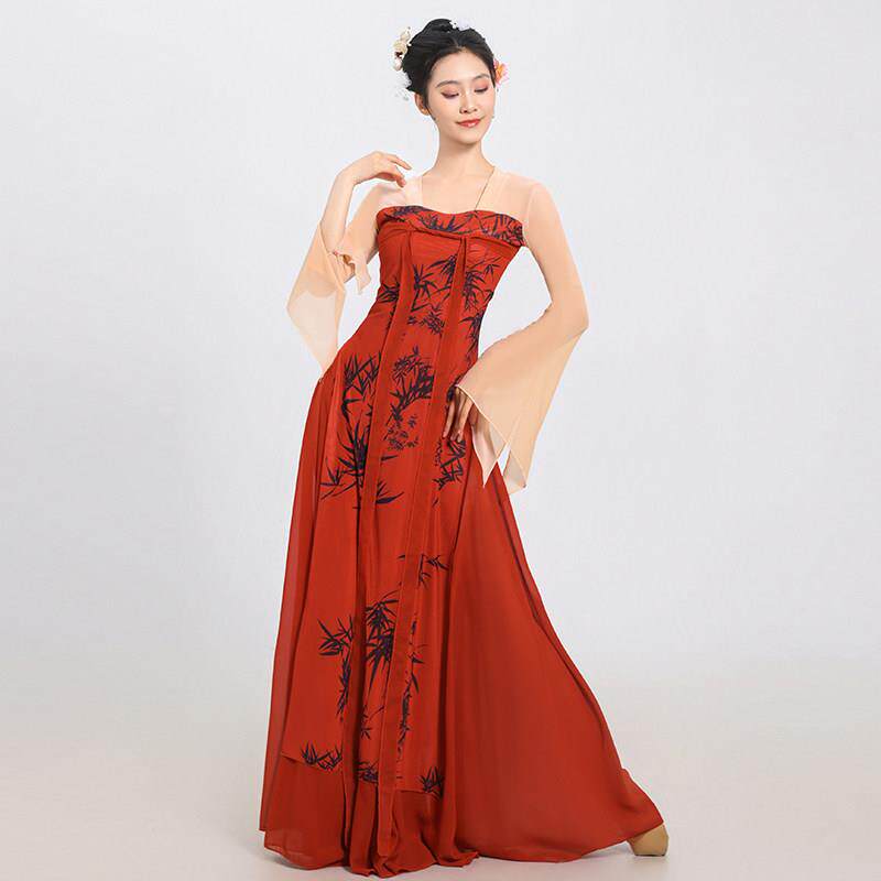 古典舞飘逸纱001舞蹈服身韵长款衣中国舞飘带古演风汉女唐古典舞