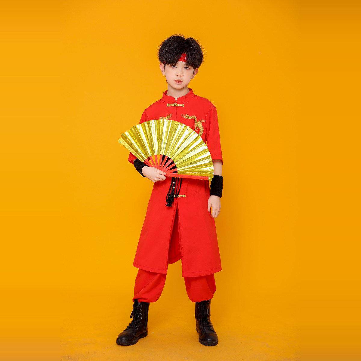 儿舞童中国风演服国出潮AXH蹈表演舞服运动会街爵士舞武术服龙吟