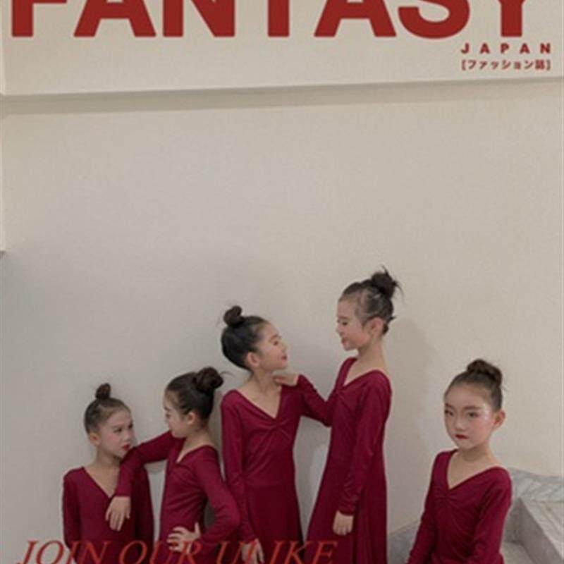 儿童舞蹈练功服现代芭蕾舞演出服写真摄影艺考车展比赛连衣裙女