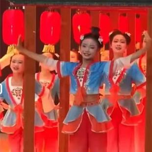 元旦儿童开门红演出服春晚喜庆开场舞元夕古装汉服古典汉唐舞鱼灯