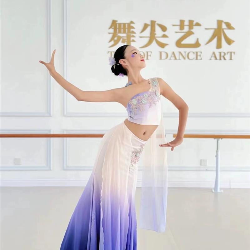 傣泐女儿演出服傣泐女儿傣族紫色鱼尾裙女儿花六一表演服彩云之南