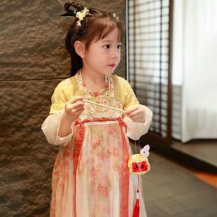 儿童汉服女童连衣裙新中式古风唐装儒裙女宝公主裙礼服古装演出服