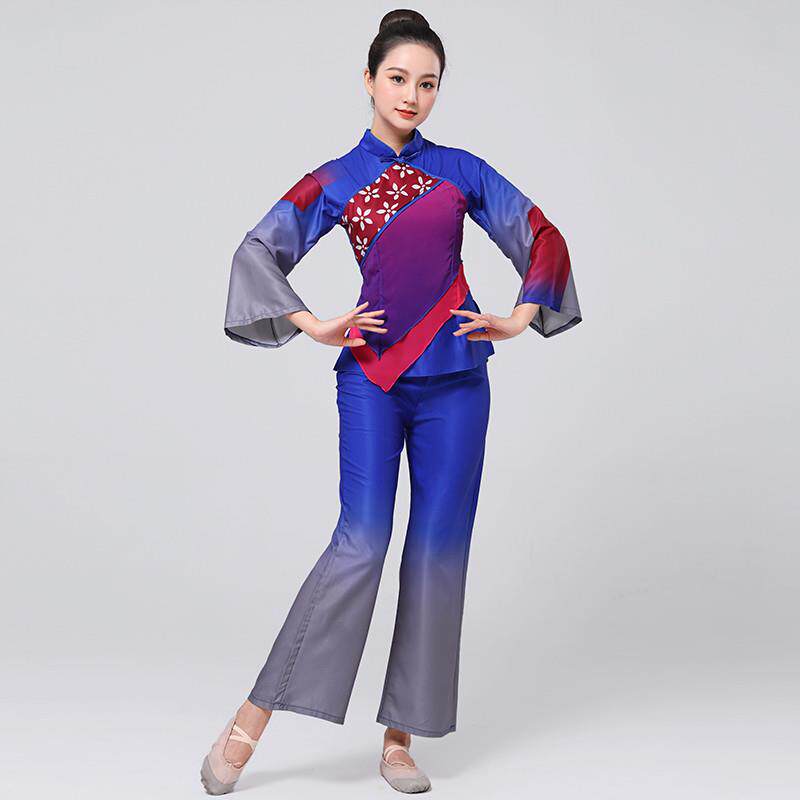 苏区母亲舞蹈同款演出服装2024新款抗战革命红歌女子采茶舞秧歌服