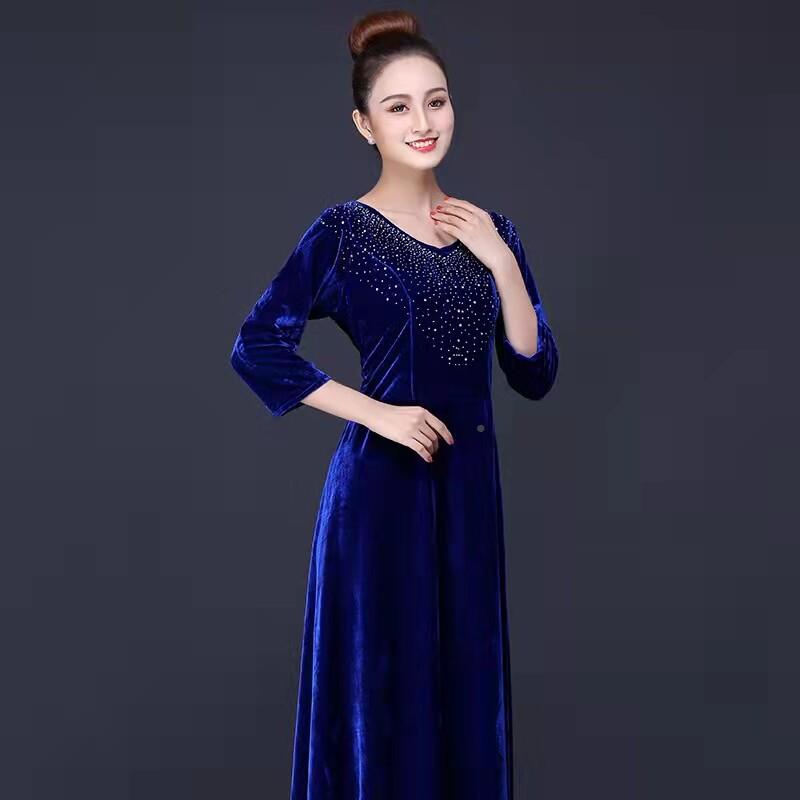 康出人塔塔成中老年唱团演服装长裙管合弦乐队指YDC挥服装舞台服