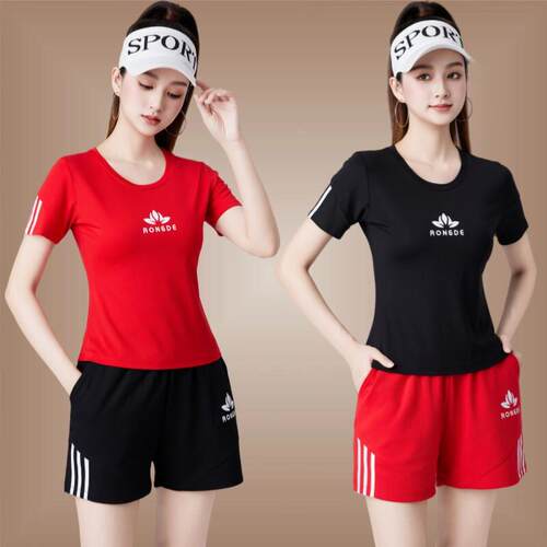 杨萍广场服装身新款女跑步运丽动服时尚短袖短裤套舞装UOV跳舞健