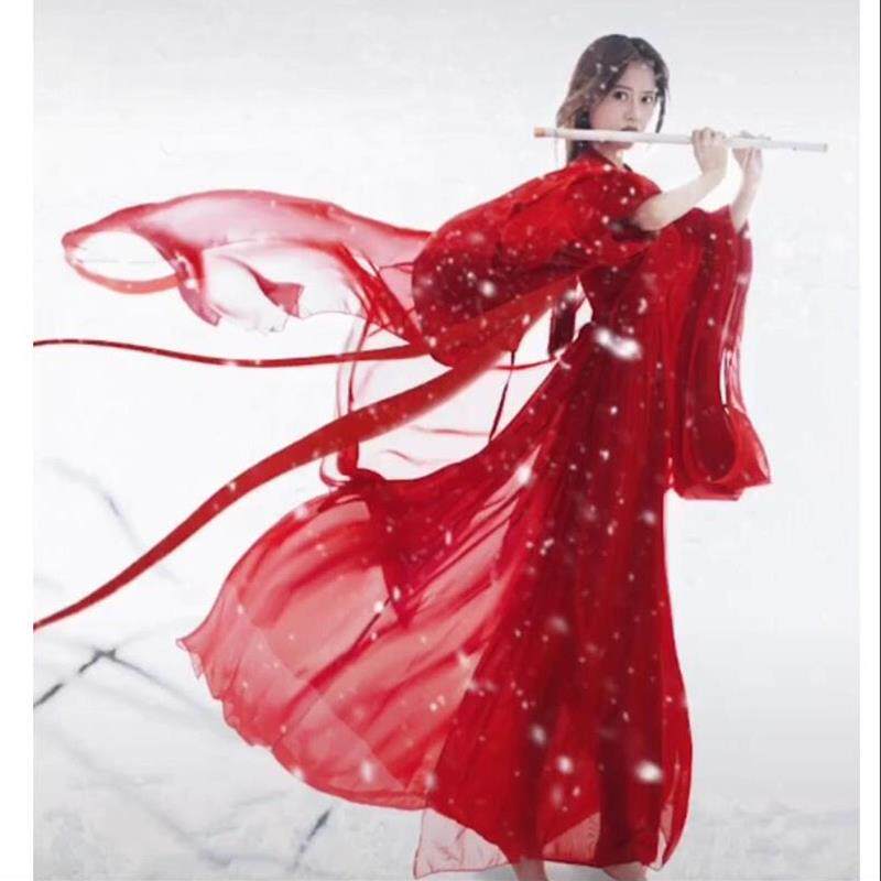 古典舞芒种离人愁古装下山舞蹈演出服女红古风汉服红昭愿万圣节服