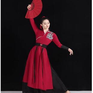 古典舞演出服女飘逸古装雪龙吟汉服剑舞武侠风太极剑扇子舞蹈服装