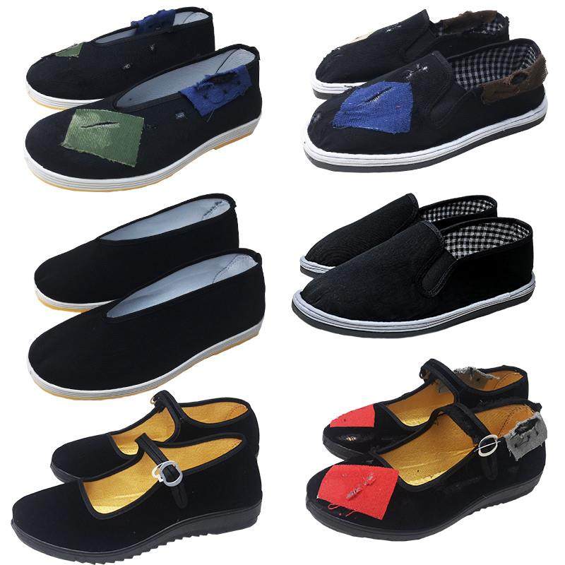 民国复古风老布鞋男黑中式北京农村鞋女人唐装演出服乞丐破鞋子烂,流行男鞋,布鞋,淘宝优惠券,粉丝福利购,淘宝优惠卷