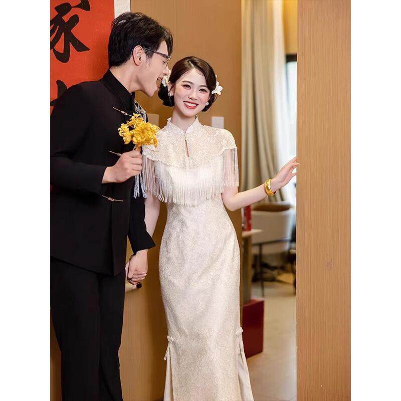 香槟色订婚旗袍敬酒服2026新款新娘新中式国风绝美高级晚礼服回门