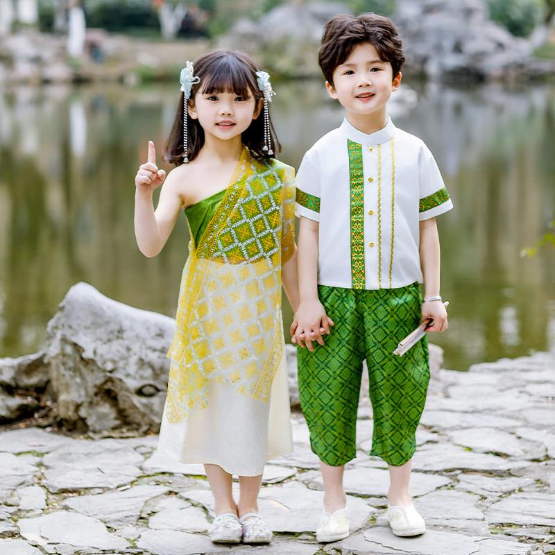 傣族服装儿童女少数民族服风男童异域风舞蹈服幼儿园舞蹈演出服