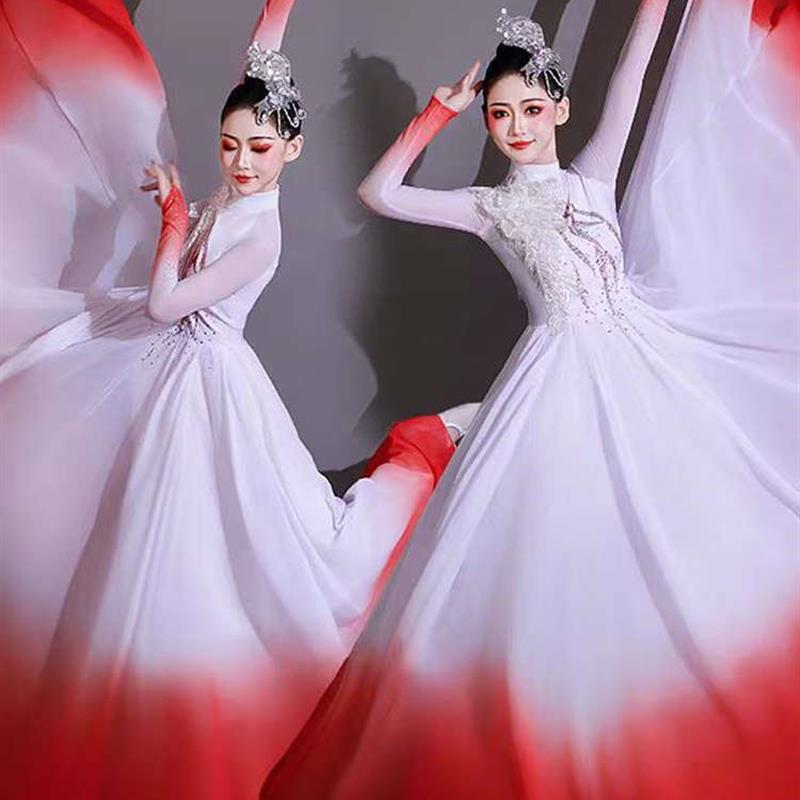 开场舞大摆裙演出服万疆现代古典舞灯火里的中国歌伴舞广场舞长裙