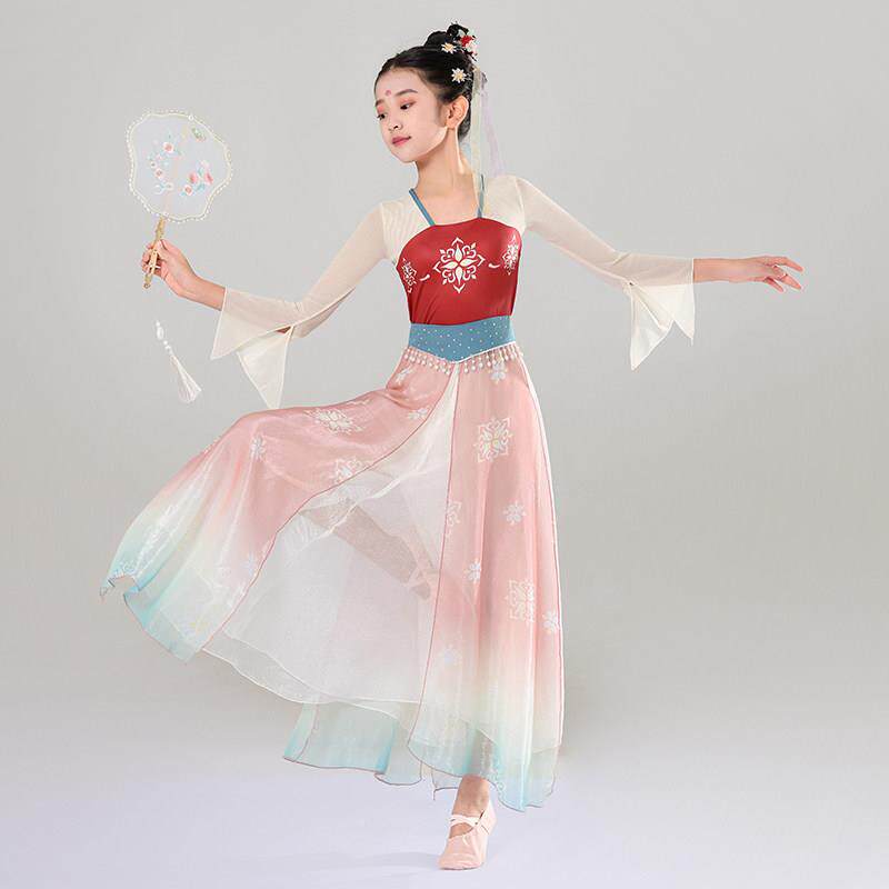 儿童古舞蹈服飘典逸汉童服KXL齐胸破裙女款身韵纱衣中国舞演出服