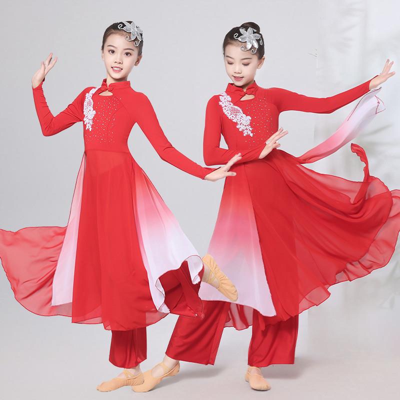 五星红旗大合唱演出服红色大摆裙万疆开场舞蹈服儿童现代表演服装
