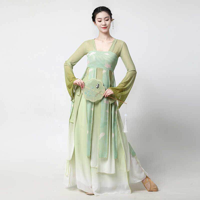 古服典舞蹈女中国蹈演出舞装汉唐齐胸飘带身韵飘逸长款纱衣服001