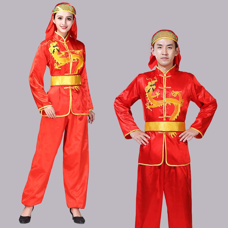秧歌服新款IKM套男装腰鼓队演出舞服功打鼓服锣鼓表演练服龙舞狮