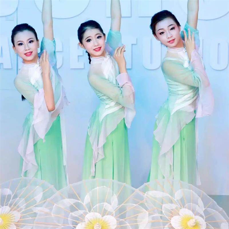 儿童演出服古典舞孙科雨巷佳人飘逸茉莉花开伞春三月咏荷舞蹈服装