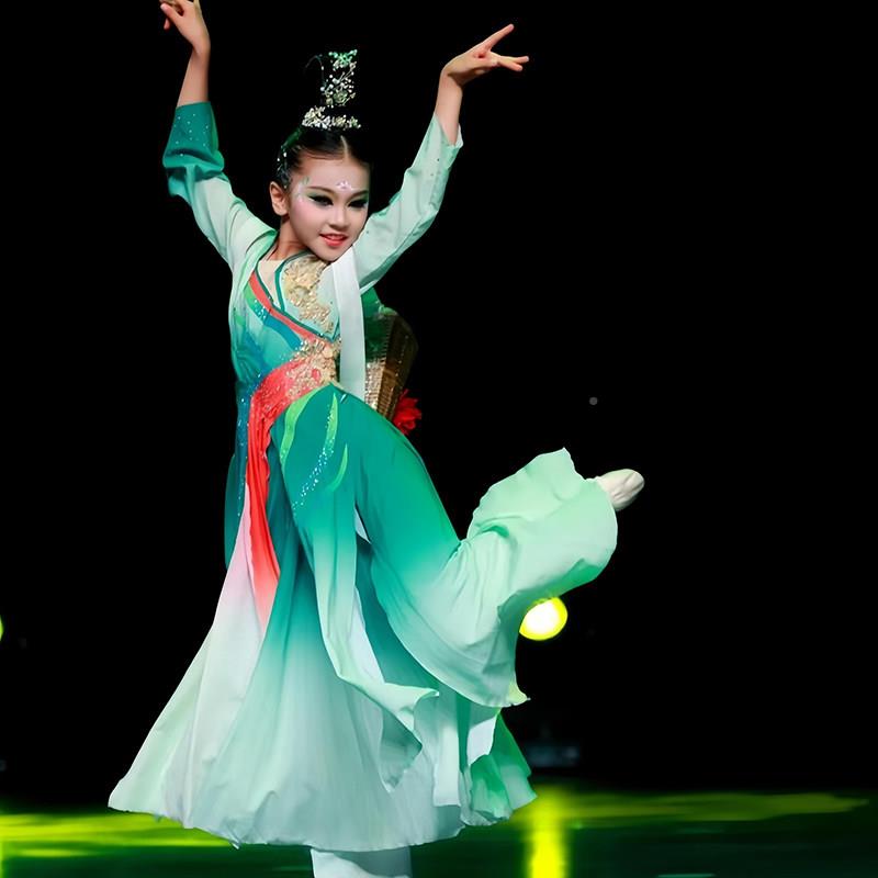 OYL采菊东篱古典舞演出下服女飘逸中国汉唐独风舞大摆裙服艺考舞