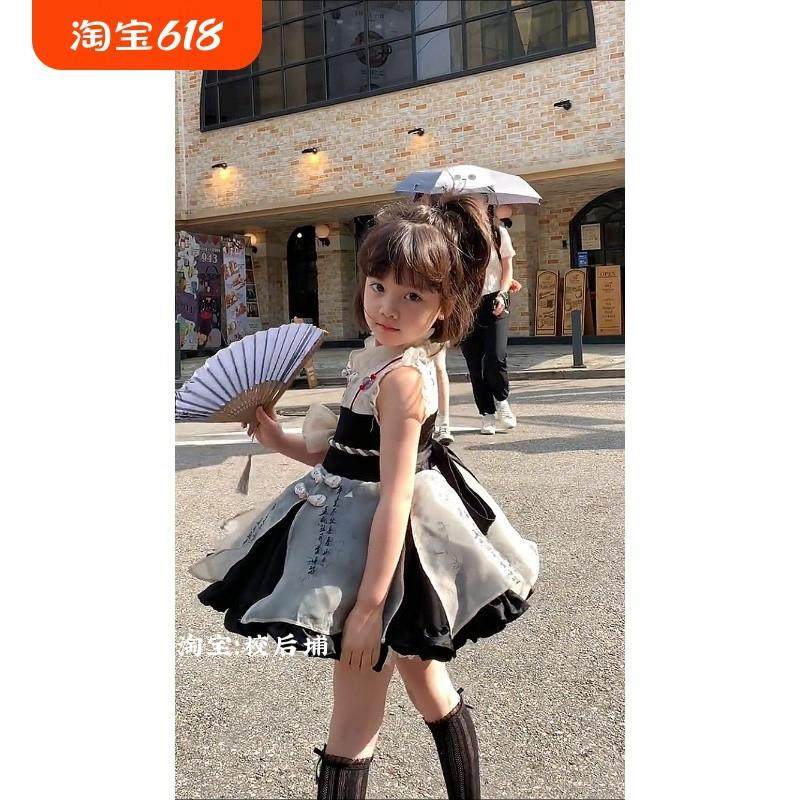 汉服女童洛丽塔毛笔字公主裙夏季儿童洋气新中式裙子中国风连衣裙,童装/婴儿装/亲子装,汉服,淘宝优惠券,粉丝福利购,淘宝优惠卷