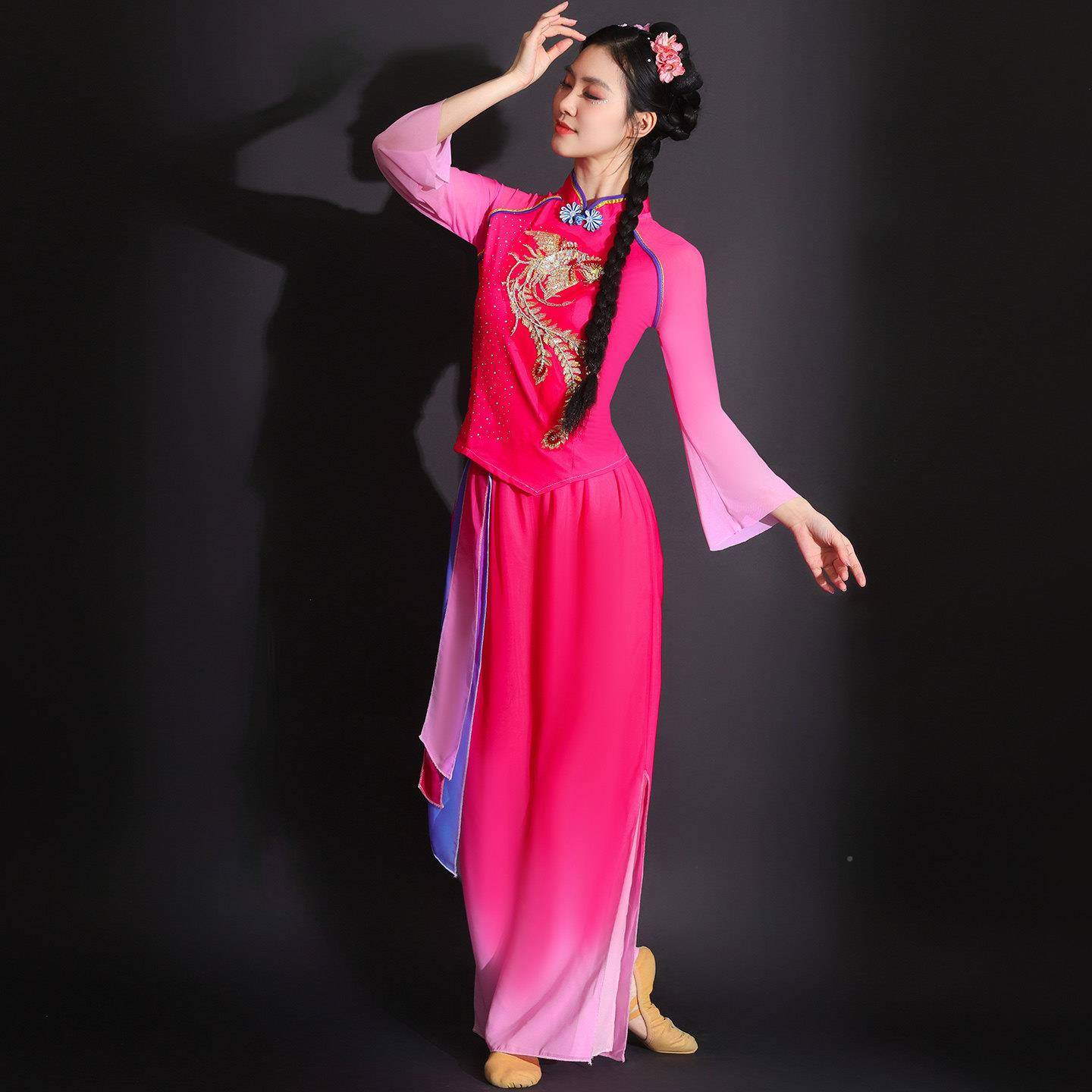 20扇26新喜款庆秧歌舞020蹈服装广场舞服装子舞亲胶州秧歌迎舞接