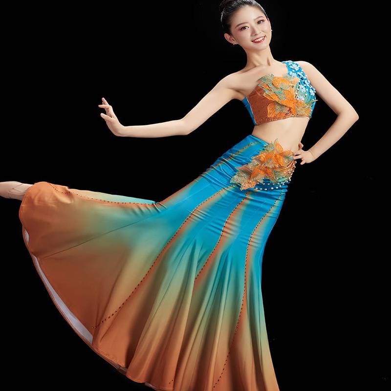 傣族舞服装女滇南映少舞蹈套装新款艺考舞裙演出服西双版纳裙子夏