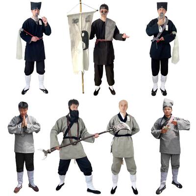 和尚演出服儿童道士服装男童cos少林寺衣服古装道长僧袍道童汉服
