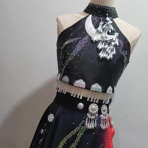 傣族舞蹈服女演出服练功舞裙孔雀舞蹈艺考表演服装舞蹈练习半身裙