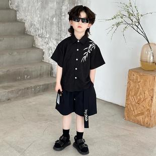 高端国风男童汉服套装夏天儿童新中式主持礼服唐装男孩六一演出服