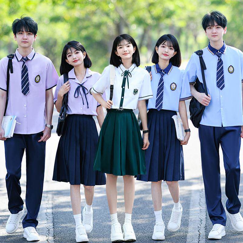 毕业季班服合唱团高初中学生短袖衬衫六年级舞台演出服英伦学院风