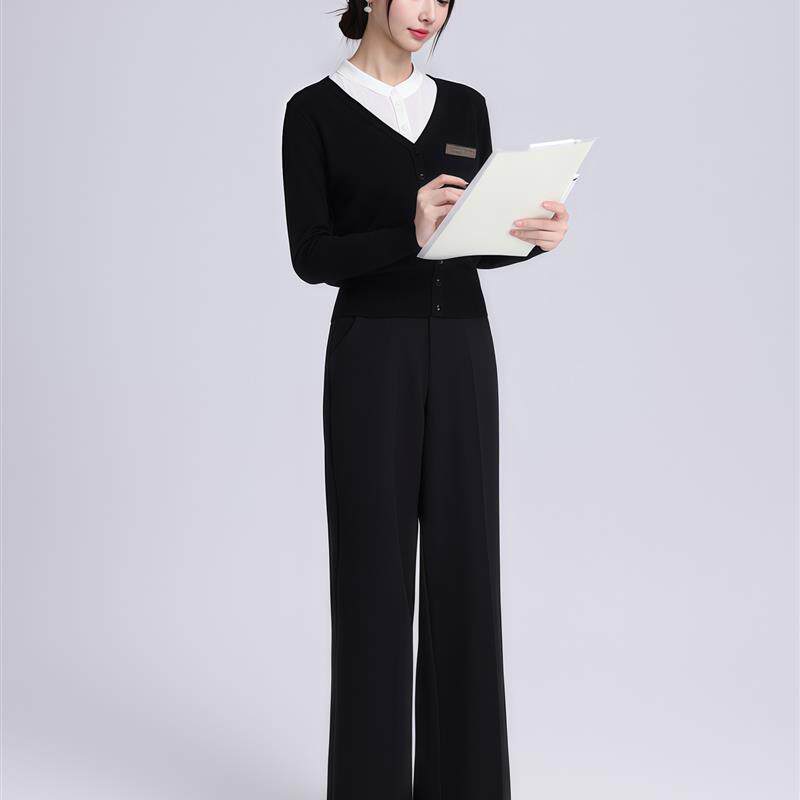 医疗美容院工作服女秋冬店长顾问金店美发餐饮牙科美容师女裤套装