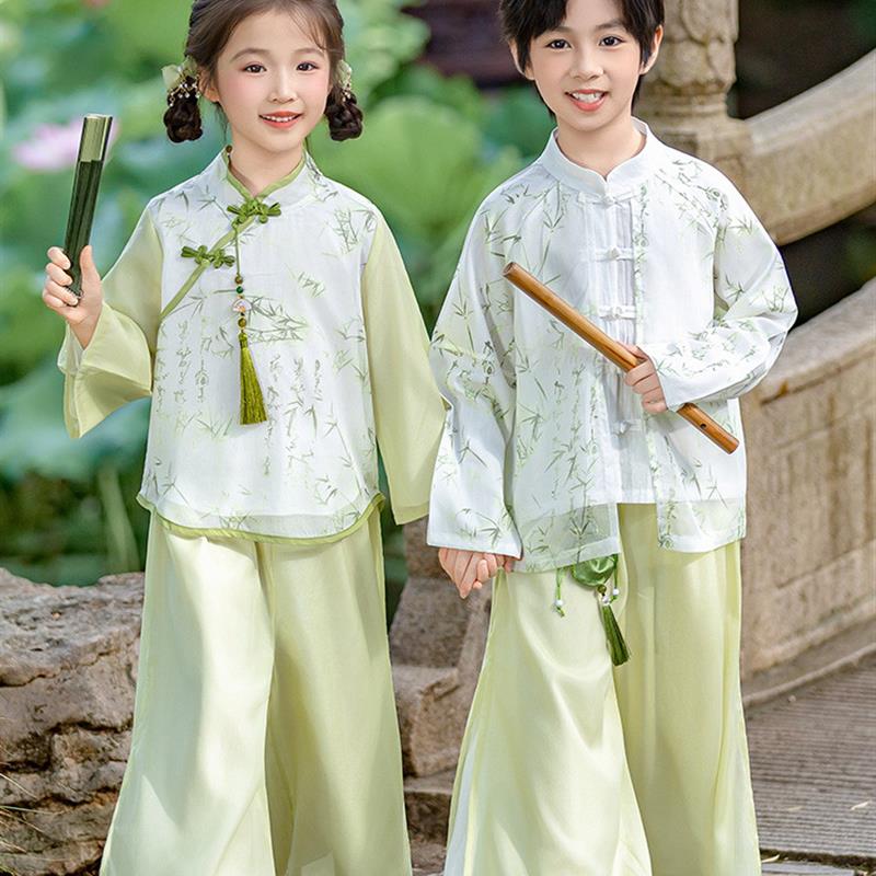 男女宝宝中国风汉服古装上春山演出服幼儿园国学服朗诵服合唱表演