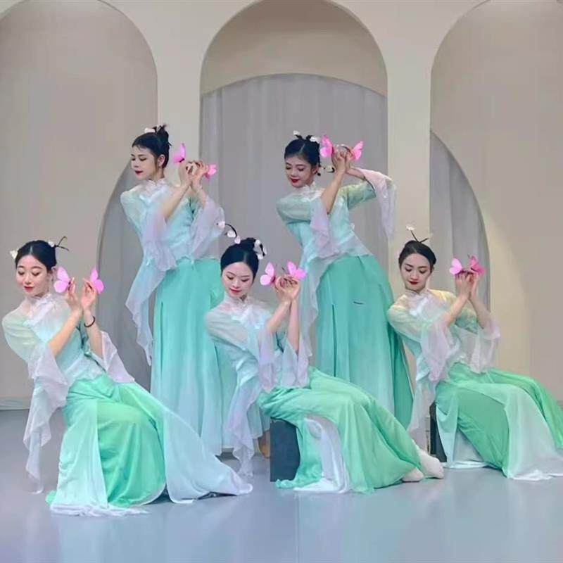 西子湖初妆古典舞上春山雨巷佳人春三月咏荷舞蹈服茉莉花开演出服
